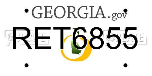 RET6855 Georgia License Plate