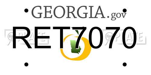 RET7070 Georgia License Plate