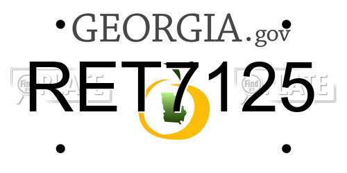 RET7125 Georgia License Plate