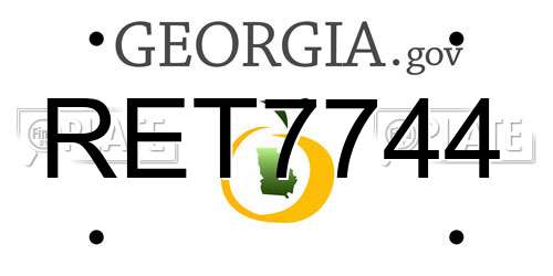 RET7744 Georgia License Plate