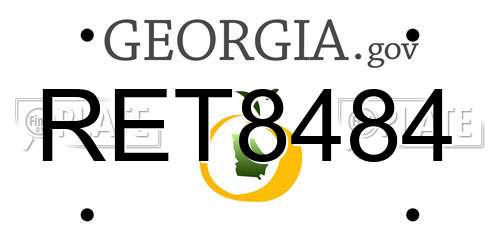 RET8484 Georgia License Plate