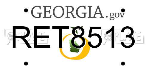 RET8513 Georgia License Plate
