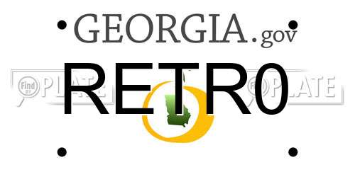 RETR0 Georgia License Plate