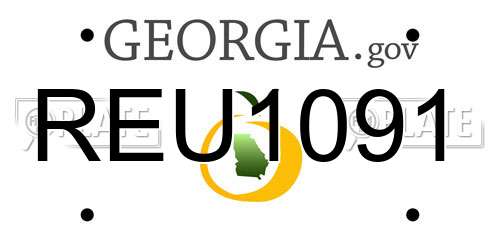 REU1091 Georgia License Plate
