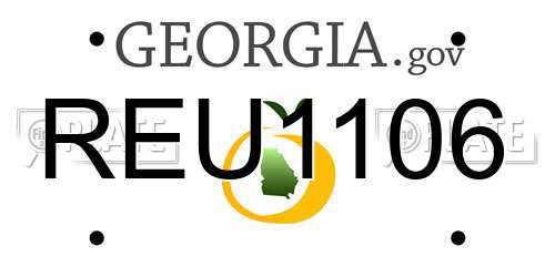 REU1106 Georgia License Plate