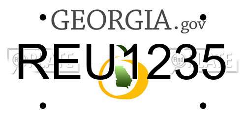REU1235 Georgia License Plate
