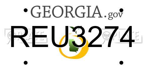 REU3274 Georgia License Plate