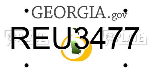 REU3477 Georgia License Plate