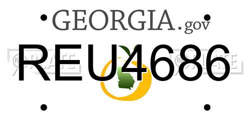 REU4686 Georgia License Plate