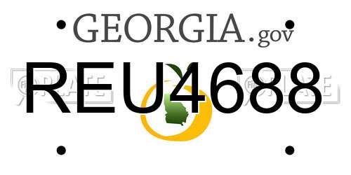 REU4688 Georgia License Plate