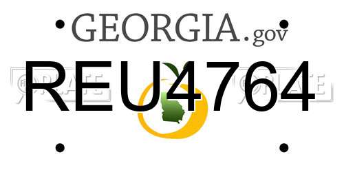 REU4764 Georgia License Plate