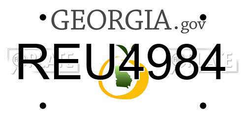 REU4984 Georgia License Plate