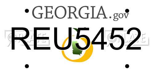 REU5452 Georgia License Plate