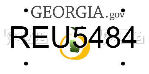 REU5484 Georgia License Plate