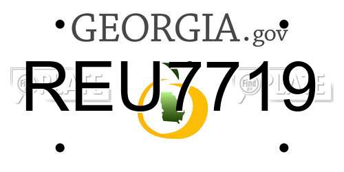 REU7719 Georgia License Plate