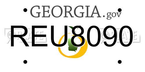 REU8090 Georgia License Plate