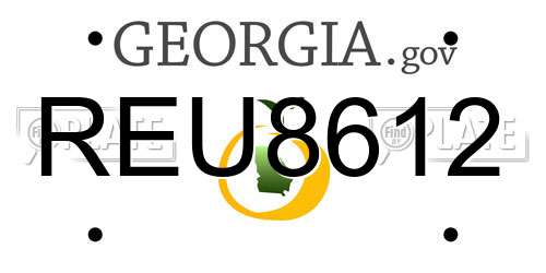 REU8612 Georgia License Plate
