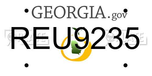 REU9235 Georgia License Plate