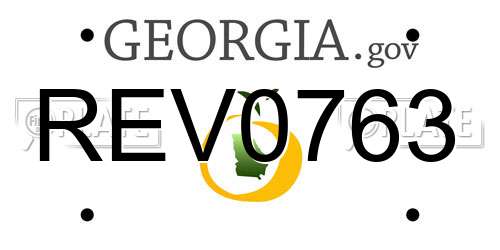 REV0763 Georgia License Plate
