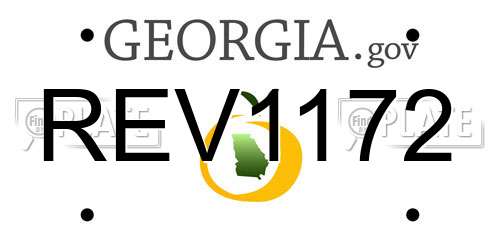 REV1172 Georgia License Plate