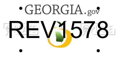 REV1578 Georgia License Plate