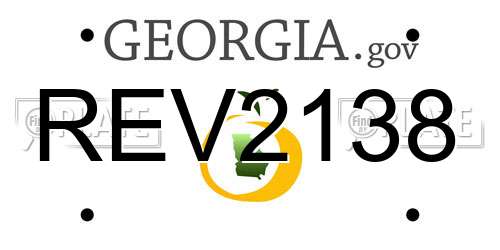 REV2138 Georgia License Plate