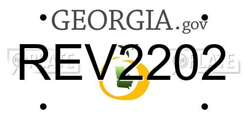 REV2202 Georgia License Plate