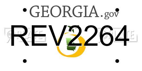 REV2264 Georgia License Plate
