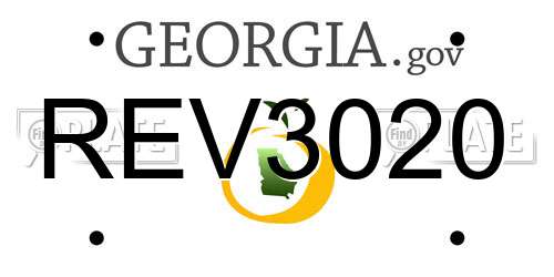 REV3020 Georgia License Plate