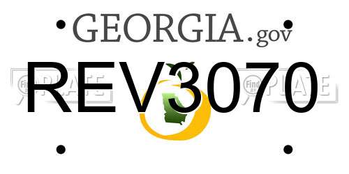 REV3070 Georgia License Plate