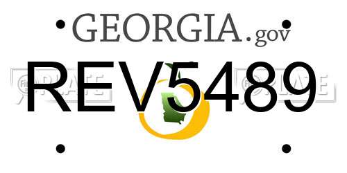 REV5489 Georgia License Plate