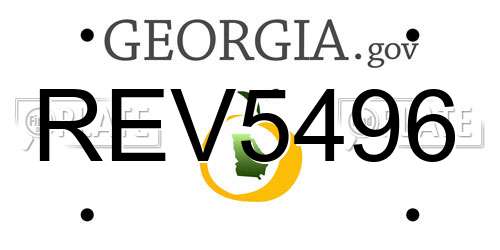 REV5496 Georgia License Plate