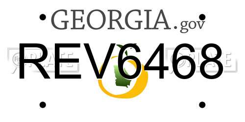 REV6468 Georgia License Plate