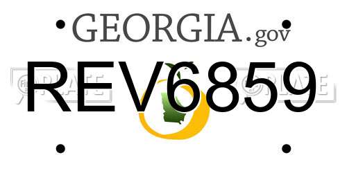 REV6859 Georgia License Plate