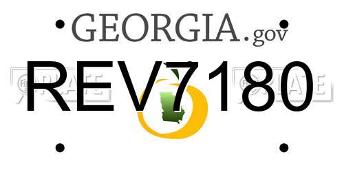 REV7180 Georgia License Plate