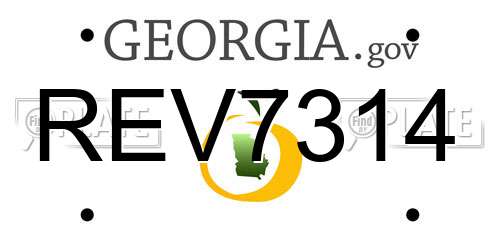 REV7314 Georgia License Plate