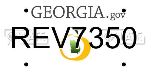 REV7350 Georgia License Plate
