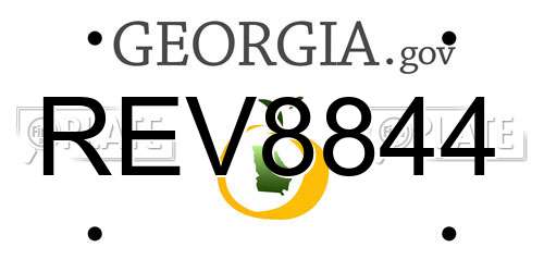 REV8844 Georgia License Plate