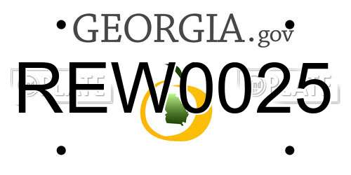 REW0025 Georgia License Plate