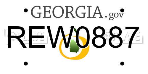 REW0887 Georgia License Plate