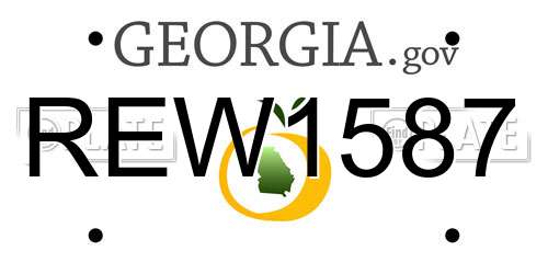 REW1587 Georgia License Plate