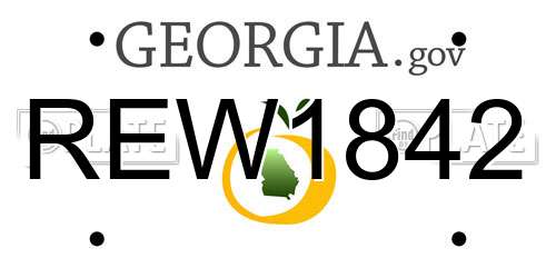 REW1842 Georgia License Plate