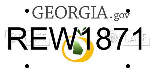 REW1871 Georgia License Plate