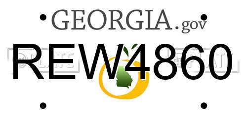 REW4860 Georgia License Plate