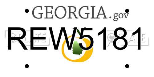 REW5181 Georgia License Plate