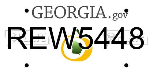 REW5448 Georgia License Plate