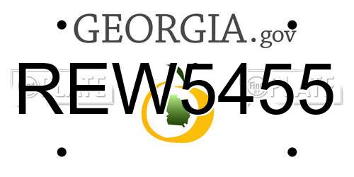 REW5455 Georgia License Plate