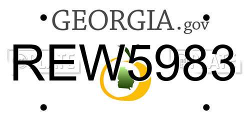 REW5983 Georgia License Plate