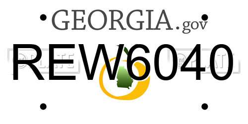 REW6040 Georgia License Plate