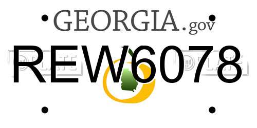 REW6078 Georgia License Plate